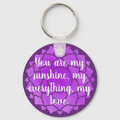 Lila Blume Floral Chakra Design Reiki Yogo Schlüsselanhänger (Rückseite)