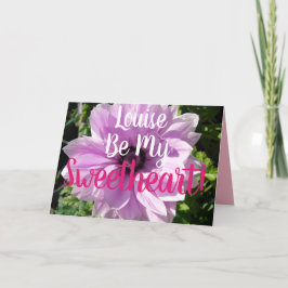Lila Blume floral Sei meine Sweetheart Card Karte