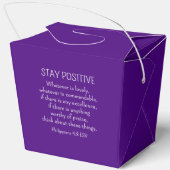 Lila Blume Foto Bibel Verse 40. Geburtstag Geschenkschachtel (Rückseite)