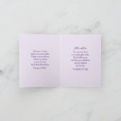 Lila Blume Foto Bibel Verse Denken Sie an Sie Karte (Innenseite)