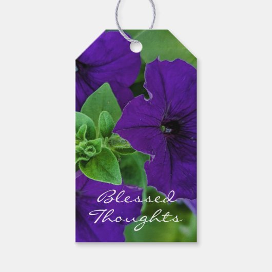 Lila Blume Foto Bible Verse Gesegnete Gedanken Geschenkanhänger (Vorderseite)