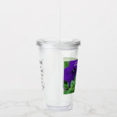 Lila Blume Foto Bible Verse Positives Denken Acryltrinkbecher (Rechts)