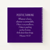 Lila Blume Foto Bible Verse Positives Denken Notizblock (Rückseite)