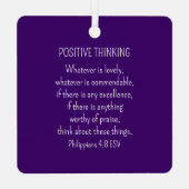 Lila Blume Foto Bible Verse Positives Denken Ornament Aus Metall (Rückseite)