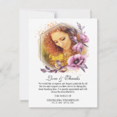 Lila Blume Foto Rahmen Beileid Dankeskarte (Vorderseite)