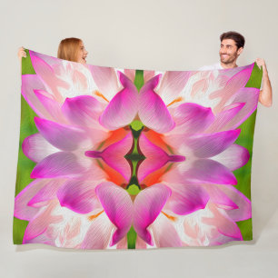 LILA BLUME - Fraktal Art - Fleecedecke