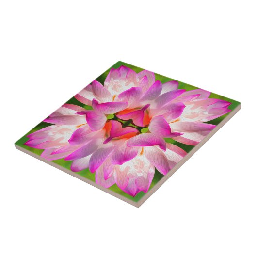 LILA BLUME - Fraktal Art - Fliese (Seite)