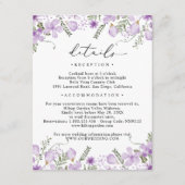 Lila Blume für Hochzeiten Begleitkarte (Vorderseite)