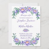 Lila Blume für Hochzeiten Einladung (Vorderseite)