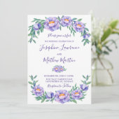 Lila Blume für Hochzeiten Einladung (Stehend Vorderseite)