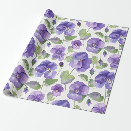 Lila Blume für Wasserfarben Geschenkpapier (Ungerollt)