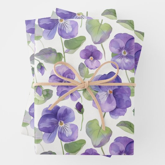 Lila Blume für Wasserfarben Geschenkpapier Set (Beispiel)