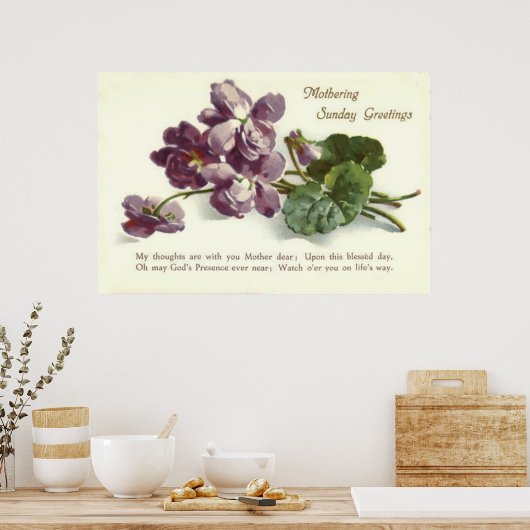 Lila Blume Gebet Sonntag Muttertag Poster (Küche)