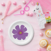 Lila Blume Geburtstag Pappteller (Party)