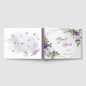 lila Blume geometrisch Gästebuch (Voll)