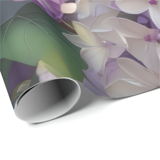 Lila Blume Geschenkpapier (Rolleneckpunkt)