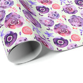 Lila Blume Geschenkpapier (Rolleneckpunkt)