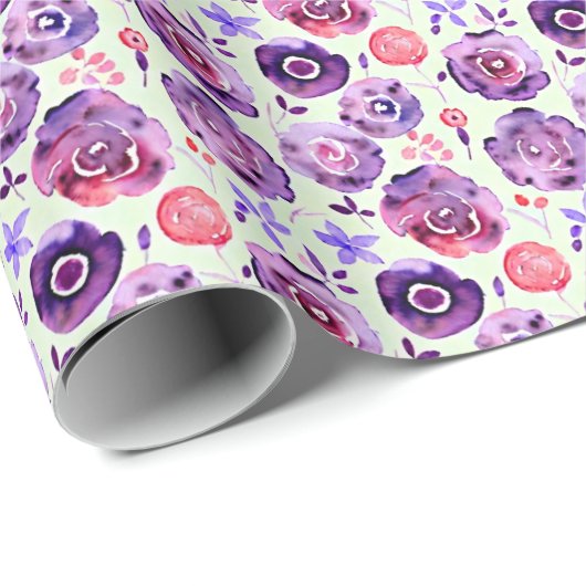 Lila Blume Geschenkpapier (Rolleneckpunkt)