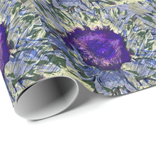 Lila Blume Geschenkpapier (Rolleneckpunkt)