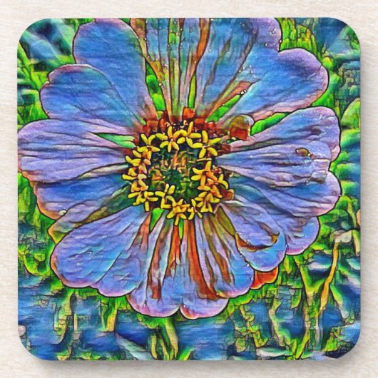 Lila Blume Getränkeuntersetzer (Vorderseite)