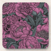 Lila Blume Getränkeuntersetzer (Vorderseite)