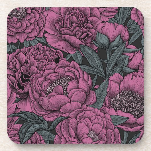 Lila Blume Getränkeuntersetzer (Vorderseite)