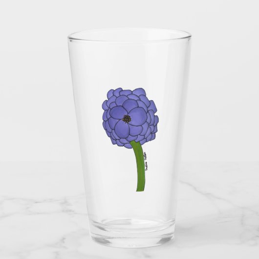 Lila Blume Glas (Vorderseite)