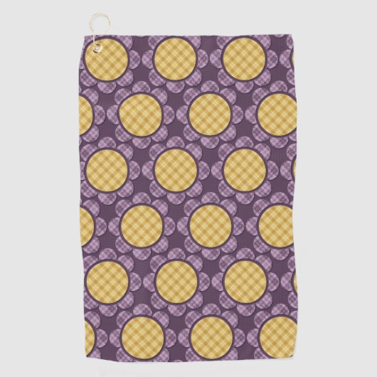 Lila Blume Golfhandtuch (Vorderseite)