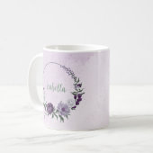 Lila Blume, grün Kaffeetasse (Vorderseite Links)