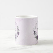 Lila Blume, grün Kaffeetasse (Mittel)
