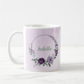 Lila Blume, grün Kaffeetasse (Links)