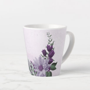 Lila Blume, grün Milchtasse