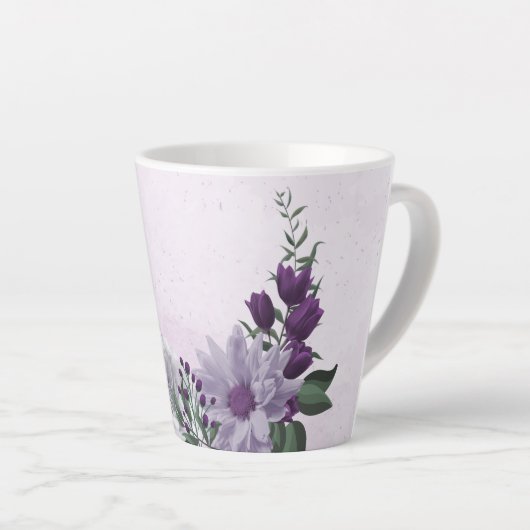 Lila Blume, grün Milchtasse (Rechte Ecke)