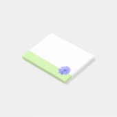 Lila Blume Grüne Grenze Post-it Klebezettel (angewinkelt)