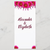 Lila Blume Grüne Hochzeitsmenü Menükarte (Rückseite)