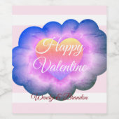 Lila Blume Happy Valentine Getränke Label Set Weinetikett (Einzelnes Label)