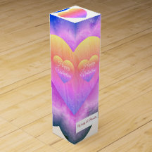 Lila Blume - Happy Valentine Weingeschenk Box