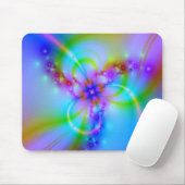 Lila Blume im Blau Mousepad (Mit Mouse)