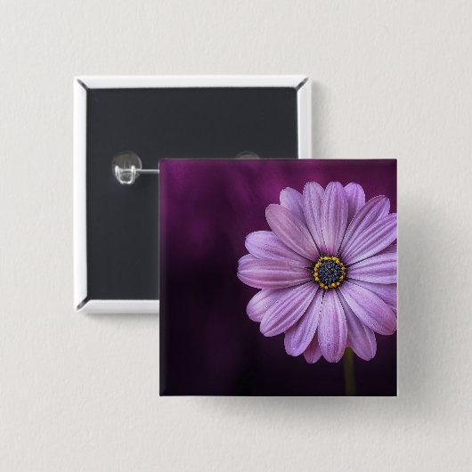 Lila Blume im Blut Button (Vorne & Hinten)