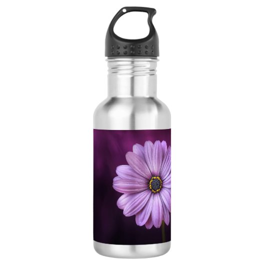 Lila Blume im Blut Edelstahlflasche (Vorderseite)