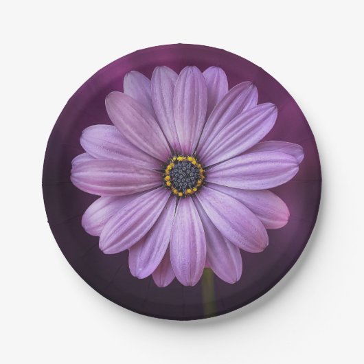 Lila Blume im Blut Pappteller (Vorderseite)