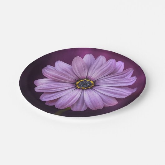 Lila Blume im Blut Pappteller (Schrägansicht)