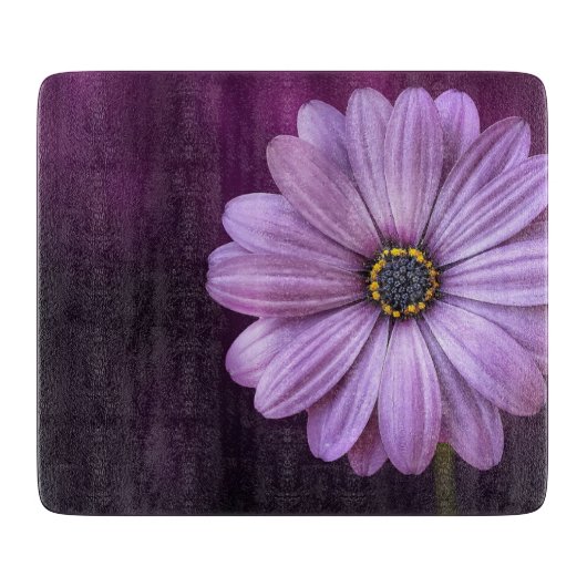 Lila Blume im Blut Schneidebrett (Vorderseite)