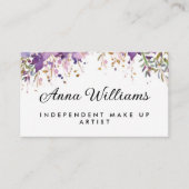 Lila Blume in Aquarellfarben macht Künstler Visitenkarte (Vorderseite)