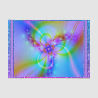 Lila Blume in Blau Seidenpapier