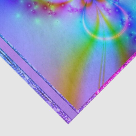 Lila Blume in Blau Seidenpapier (Ausschnitt)