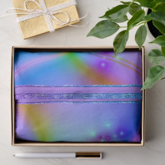 Lila Blume in Blau Seidenpapier (Geschenk)