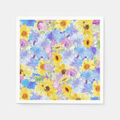 lila Blume in gelb-blau Serviette (Vorderseite)