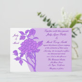 Lila Blume individuelle Hochzeitseinladung Einladung (Stehend Vorderseite)