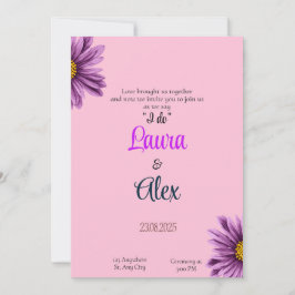 Lila Blume Inspiration für Hochzeitsfeiern Einladung
